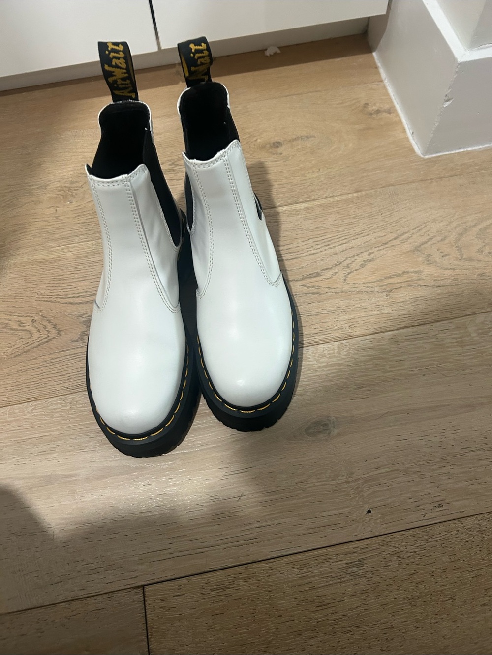Dr. Martin White Chelsea Boot with Contrast Sole - Women's